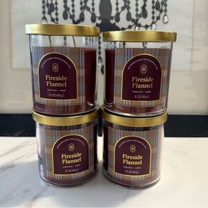 4 Fireside Flannel Scented Candle Set